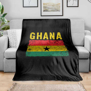 Vintage Ghana Flag Distressed Design Throw Blanket Proud Ghanaian Heritage African Pride