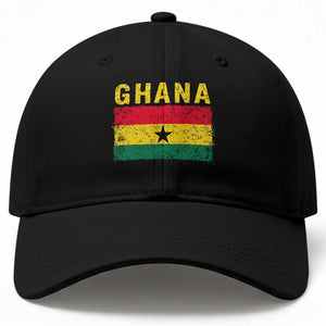 Vintage Ghana Flag Distressed Design Baseball Cap Proud Ghanaian Heritage African Pride