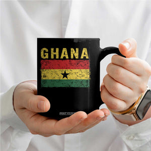 Vintage Ghana Flag Distressed Design Coffee Mug Proud Ghanaian Heritage African Pride