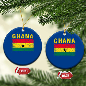 Vintage Ghana Flag Distressed Design Ceramic Ornament Proud Ghanaian Heritage African Pride