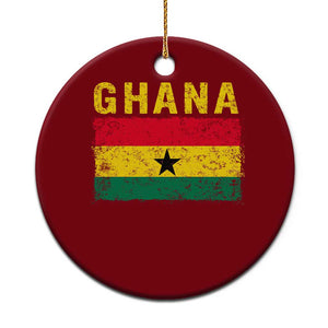 Vintage Ghana Flag Distressed Design Ceramic Ornament Proud Ghanaian Heritage African Pride