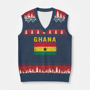 Vintage Ghana Flag Distressed Design V-Neck Knit Sweater Vest Proud Ghanaian Heritage African Pride