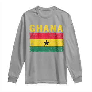Vintage Ghana Flag Distressed Design Long Sleeve Shirt Proud Ghanaian Heritage African Pride