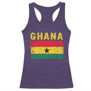 Vintage Ghana Flag Distressed Design Racerback Tank Top Proud Ghanaian Heritage African Pride