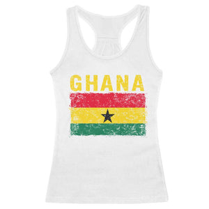 Vintage Ghana Flag Distressed Design Racerback Tank Top Proud Ghanaian Heritage African Pride