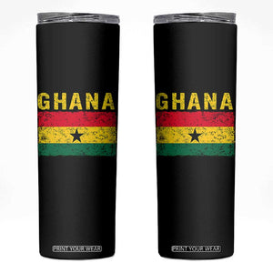 Vintage Ghana Flag Distressed Design Skinny Tumbler Proud Ghanaian Heritage African Pride