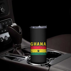 Vintage Ghana Flag Distressed Design Skinny Tumbler Proud Ghanaian Heritage African Pride