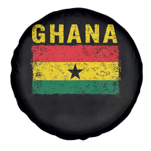 Vintage Ghana Flag Distressed Design Spare Tire Cover Proud Ghanaian Heritage African Pride