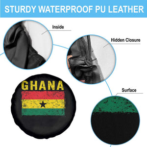 Vintage Ghana Flag Distressed Design Spare Tire Cover Proud Ghanaian Heritage African Pride