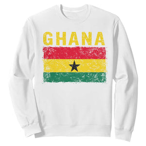 Vintage Ghana Flag Distressed Design Sweatshirt Proud Ghanaian Heritage African Pride