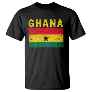 Vintage Ghana Flag Distressed Design T Shirt Proud Ghanaian Heritage African Pride