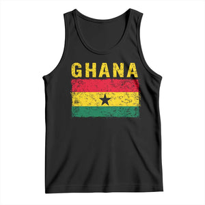 Vintage Ghana Flag Distressed Design Tank Top Proud Ghanaian Heritage African Pride