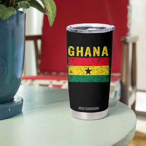 Vintage Ghana Flag Distressed Design Tumbler Cup Proud Ghanaian Heritage African Pride