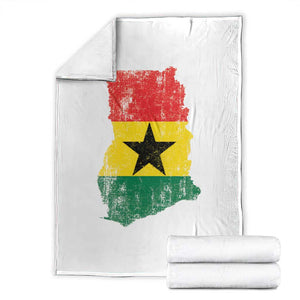 Vintage Ghana Map Flag Throw Blanket Distressed Proud Ghanaian Heritage African Pride
