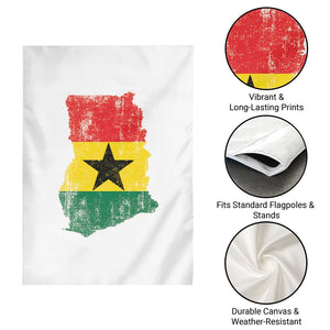 Vintage Ghana Map Flag Garden Flag Distressed Proud Ghanaian Heritage African Pride