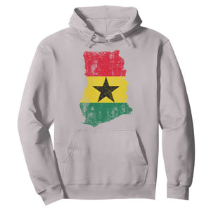 Vintage Ghana Map Flag Hoodie Distressed Proud Ghanaian Heritage African Pride