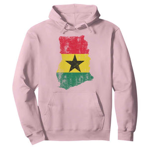 Vintage Ghana Map Flag Hoodie Distressed Proud Ghanaian Heritage African Pride