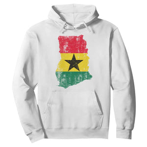 Vintage Ghana Map Flag Hoodie Distressed Proud Ghanaian Heritage African Pride