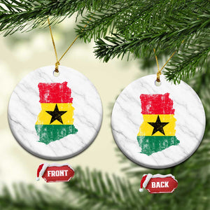 Vintage Ghana Map Flag Ceramic Ornament Distressed Proud Ghanaian Heritage African Pride