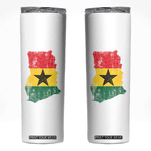 Vintage Ghana Map Flag Skinny Tumbler Distressed Proud Ghanaian Heritage African Pride
