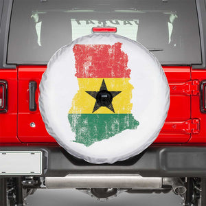 Vintage Ghana Map Flag Spare Tire Cover Distressed Proud Ghanaian Heritage African Pride