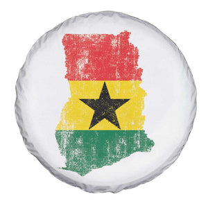 Vintage Ghana Map Flag Spare Tire Cover Distressed Proud Ghanaian Heritage African Pride