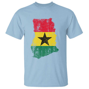 Vintage Ghana Map Flag T Shirt Distressed Proud Ghanaian Heritage African Pride