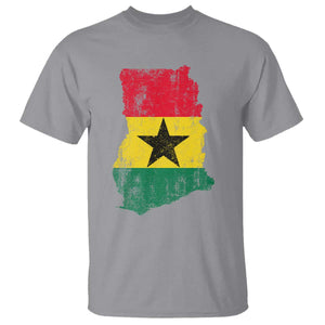 Vintage Ghana Map Flag T Shirt Distressed Proud Ghanaian Heritage African Pride