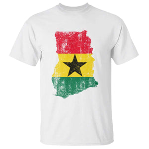Vintage Ghana Map Flag T Shirt Distressed Proud Ghanaian Heritage African Pride