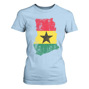 Vintage Ghana Map Flag T Shirt For Women Distressed Proud Ghanaian Heritage African Pride