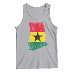 Vintage Ghana Map Flag Tank Top Distressed Proud Ghanaian Heritage African Pride