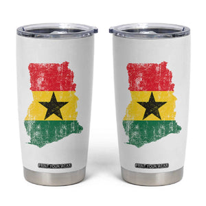Vintage Ghana Map Flag Tumbler Cup Distressed Proud Ghanaian Heritage African Pride