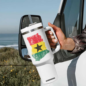 Vintage Ghana Map Flag Tumbler With Handle Distressed Proud Ghanaian Heritage African Pride