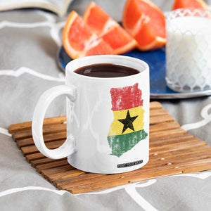 Vintage Ghana Map Flag Coffee Mug Distressed Proud Ghanaian Heritage African Pride