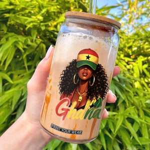 Ghanaian Princess Ghana Flag Melanin Glass Can Black Girls
