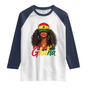 Ghanaian Princess Ghana Flag Melanin Raglan Shirt Black Girls