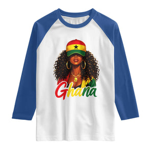 Ghanaian Princess Ghana Flag Melanin Raglan Shirt Black Girls
