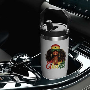 Ghanaian Princess Ghana Flag Melanin Flip Straw Tumbler Black Girls
