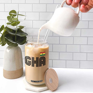 Proud Ghanaian Glass Can Minimalist Ghana Typography Design Ghana Flag