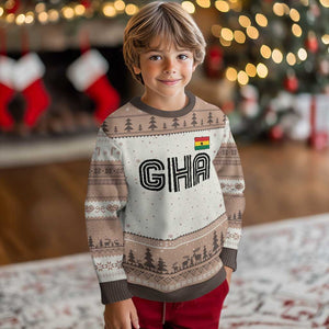 Proud Ghanaian Ugly Christmas Sweater Minimalist Ghana Typography Design Ghana Flag