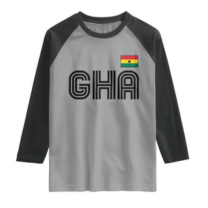 Proud Ghanaian Raglan Shirt Minimalist Ghana Typography Design Ghana Flag