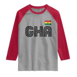 Proud Ghanaian Raglan Shirt Minimalist Ghana Typography Design Ghana Flag