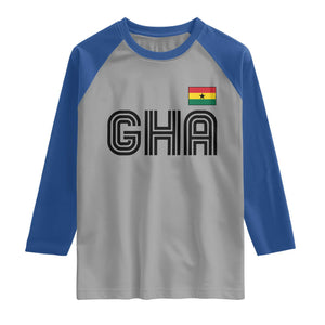 Proud Ghanaian Raglan Shirt Minimalist Ghana Typography Design Ghana Flag