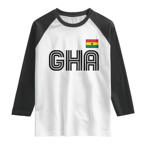 Proud Ghanaian Raglan Shirt Minimalist Ghana Typography Design Ghana Flag