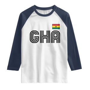 Proud Ghanaian Raglan Shirt Minimalist Ghana Typography Design Ghana Flag