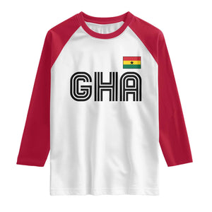 Proud Ghanaian Raglan Shirt Minimalist Ghana Typography Design Ghana Flag