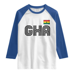 Proud Ghanaian Raglan Shirt Minimalist Ghana Typography Design Ghana Flag