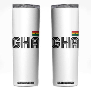 Proud Ghanaian Skinny Tumbler Minimalist Ghana Typography Design Ghana Flag