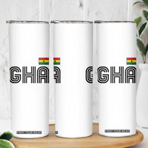 Proud Ghanaian Skinny Tumbler Minimalist Ghana Typography Design Ghana Flag