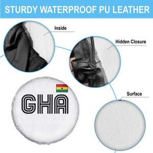 Proud Ghanaian Spare Tire Cover Minimalist Ghana Typography Design Ghana Flag